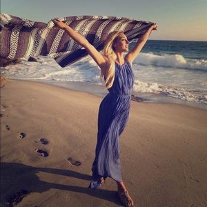 Banana Republic Periwinkle Crinkle Maxi Dress